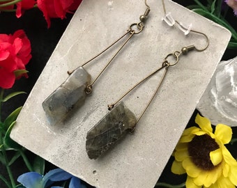 Labradorite Crystal Earrings