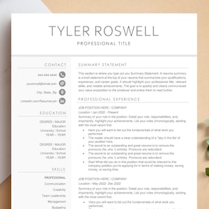 Professional Resume Template for Word, Pages | 1, 2 pages | CV Template | Clean & Modern Resume | Minimalist Resume | Lebenslauf | Resume