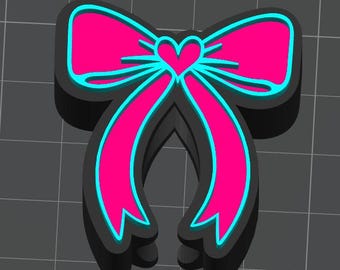 Coquette Bow 3 color Straw Topper STL File, 3D Print Straw Topper Digital Download, Trendy Bow