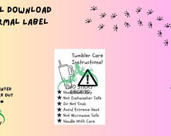 Pflegehinweise, Verpackungsetikett für Small Business | Thermoetikett, Sticker