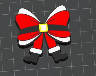 Santa Coquette Bow Stroh Topper STL Datei, 3D Druck Stroh Topper Digitaler Download, Weihnachtszeit