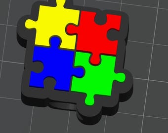 Autism Puzzle Straw Topper STL File, 3D Print Straw Topper Digital Download, Autism Awareness