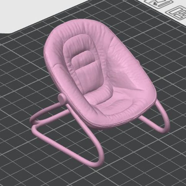 Cadeira de balanço para bebê, arquivo STL, arquivo para impressora 3D, miniatura para casa de bonecas, móveis para meu mini bebê