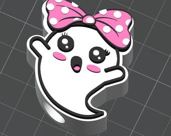 Niedliche Schleife Geist Stroh Topper STL Datei, 3D Druck Stroh Topper Digitaler Download, Halloween Geist