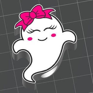 Coquette Girl Ghost Straw Topper STL File, 3D Print Straw Topper Digital Download, Halloween Ghost