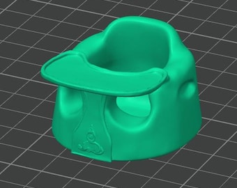 Miniatur Baby Bumbo Sitz mit Tablett STL-Datei - 3D druckbare Puppenhaus Baby Stuhl - Nur digitaler Download