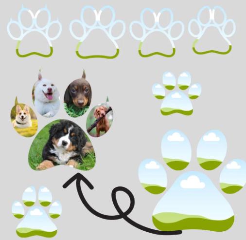 Dog Paw Editable Canva Frame Template, Photo Grid,collage - Etsy