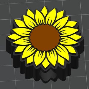 Sunflower Straw topper, STL File, 3D Print File, Tumbler Straw Topper