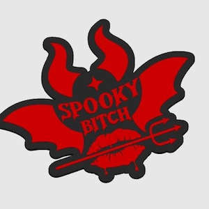 Spooky Bitch Straw Topper STL, 3D Printed File Straw Buddy, Fits Stanley Straws