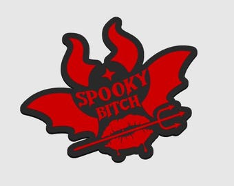 Spooky Bitch Straw Topper STL, plik 3D Printed Straw Buddy, pasuje do słomek Stanley