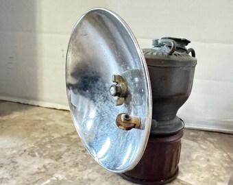 Antique Carbide Miners Lamp, Light Made In The United States Of America Metal