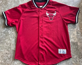 CHICAGO Bulls Warmup Mitchell & Ness Mens NBA Basketball Team Baseball Jersey XL