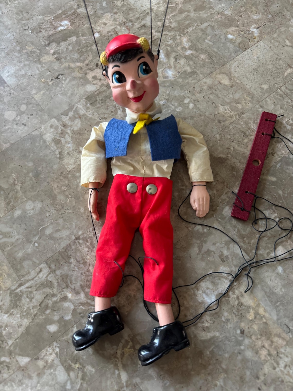 Puppet Controller Pinocchio VINTAGE HAZELLE PINOCCHIO Puppet Marionette Airplane Control Rare ...