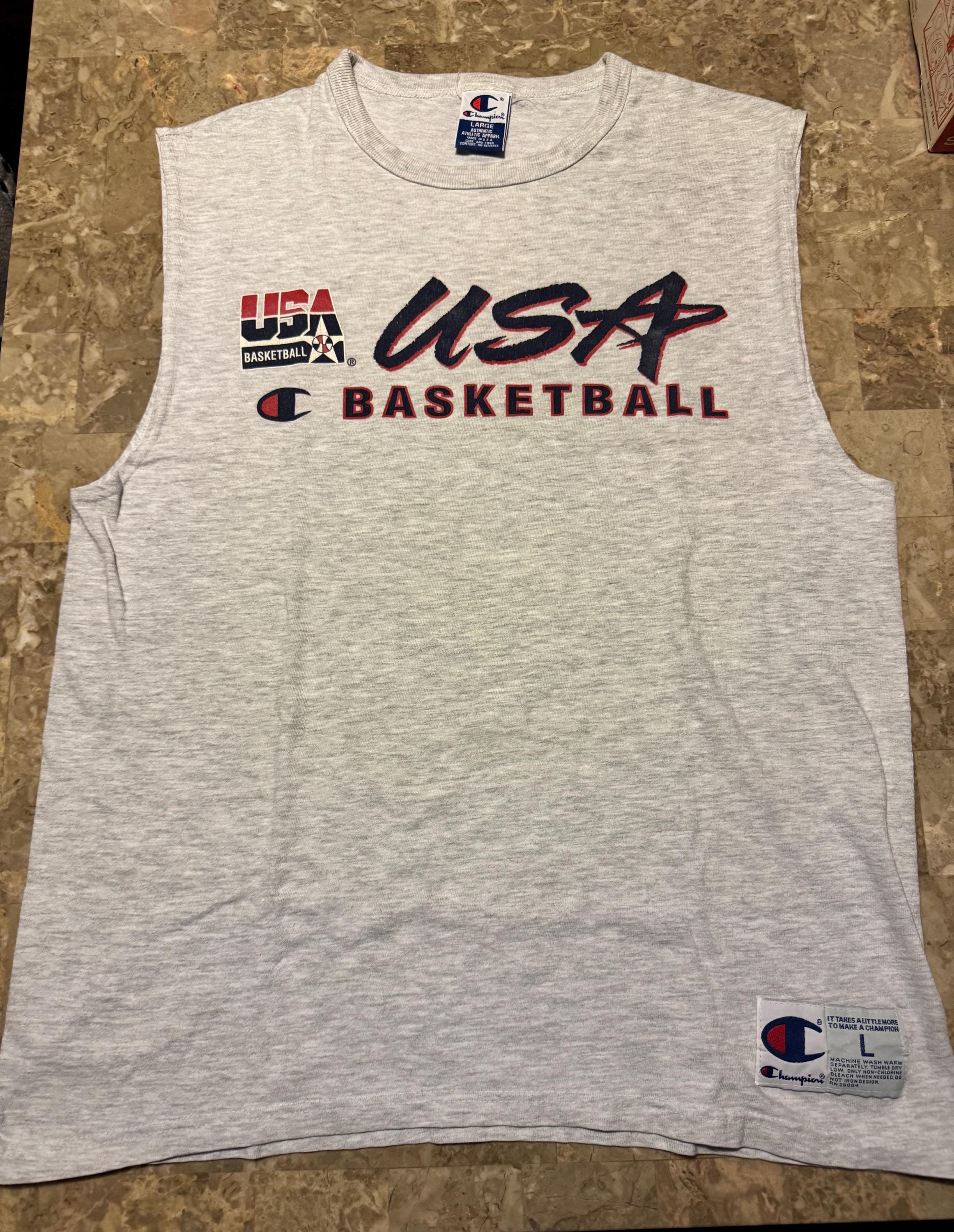 Vintage 90s USA Basketball Shirt Olympics Dream Team Champion Size
