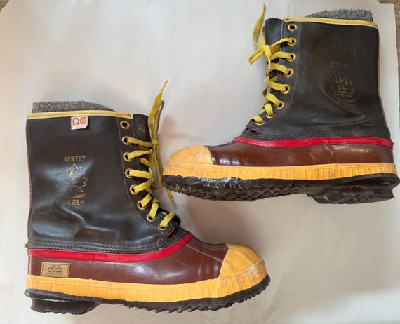 Vintage Premium Sorel Kaufman Canada Leather & Rubber Winter Boots Mens Size 8 Sorel premium Kaufman Made Canada Boots Mens 6 vintage snow  main image 3