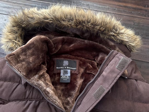 Y2K Makaveli Branded 2pac Lined Puffer Fur Jacket Size 4XL Hip Hop