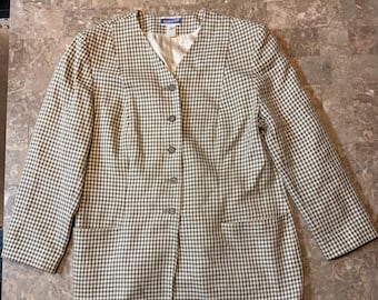 Pendleton Blazer Women's 14W Herringbone Jacket Classic Lined Career Wool Blend