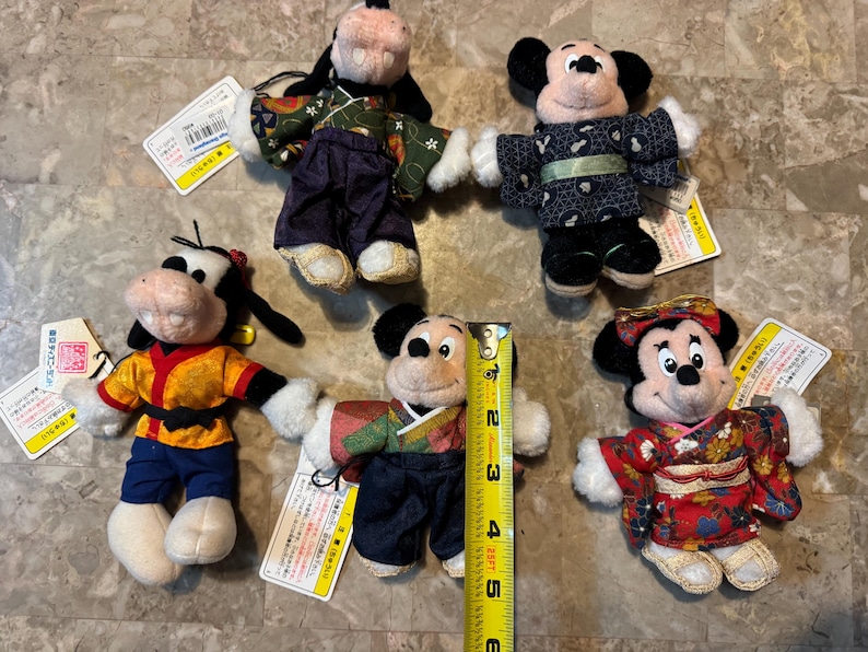 5 Disneyland Musse Mimmi Pigg Daisy Anka Plyschnyckelring KIMONO Tokyo Japan bild 2