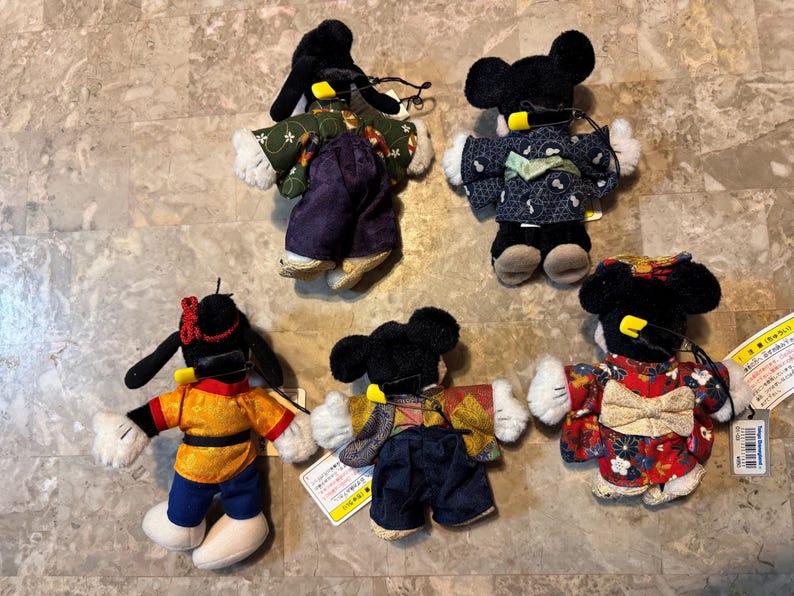 5 Disneyland Musse Mimmi Pigg Daisy Anka Plyschnyckelring KIMONO Tokyo Japan bild 3