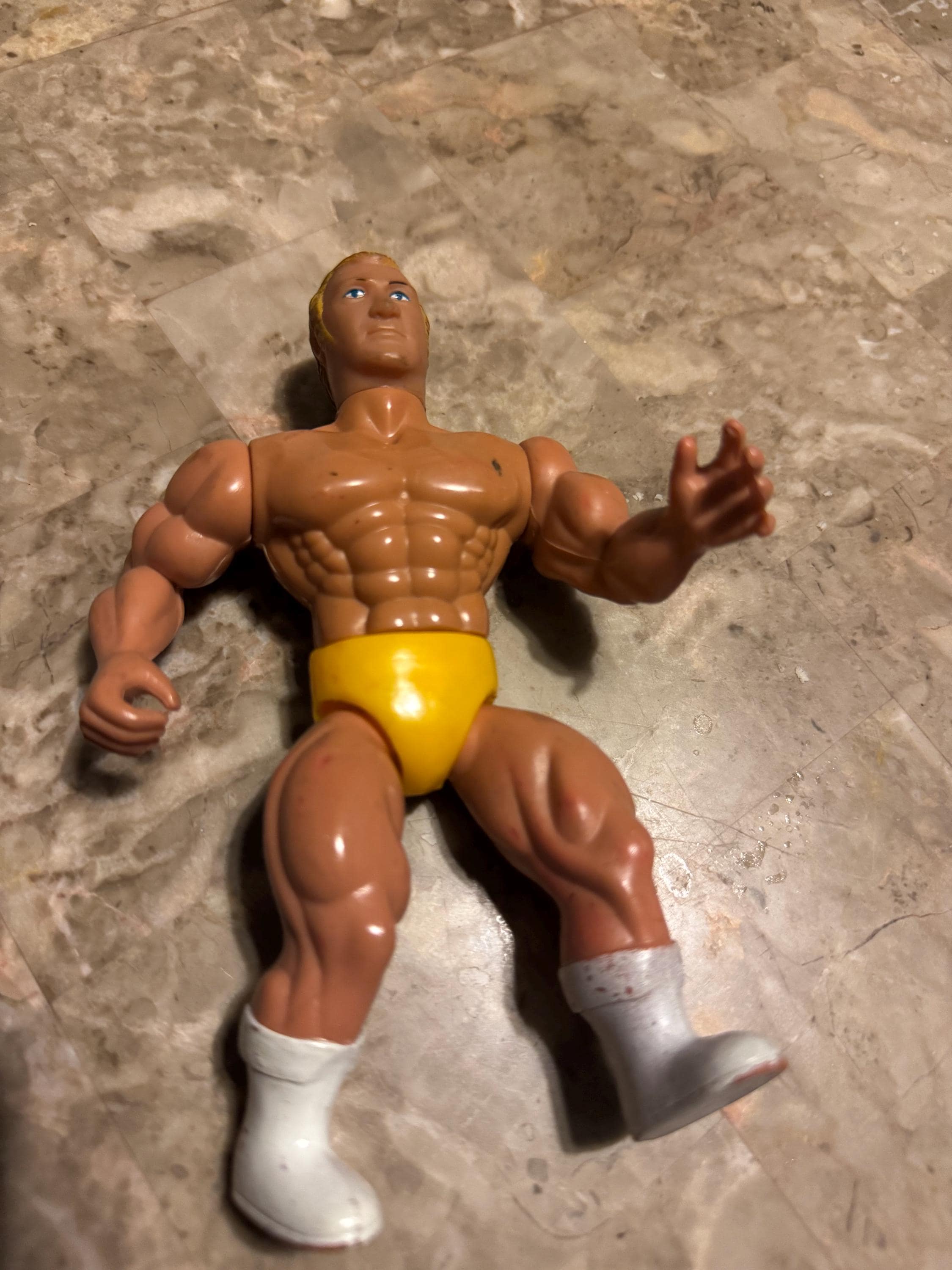 1985 Remco AWA Nick BOCKWINKLE Wrestling Figure WWE Grudge Match Yellow Trunks