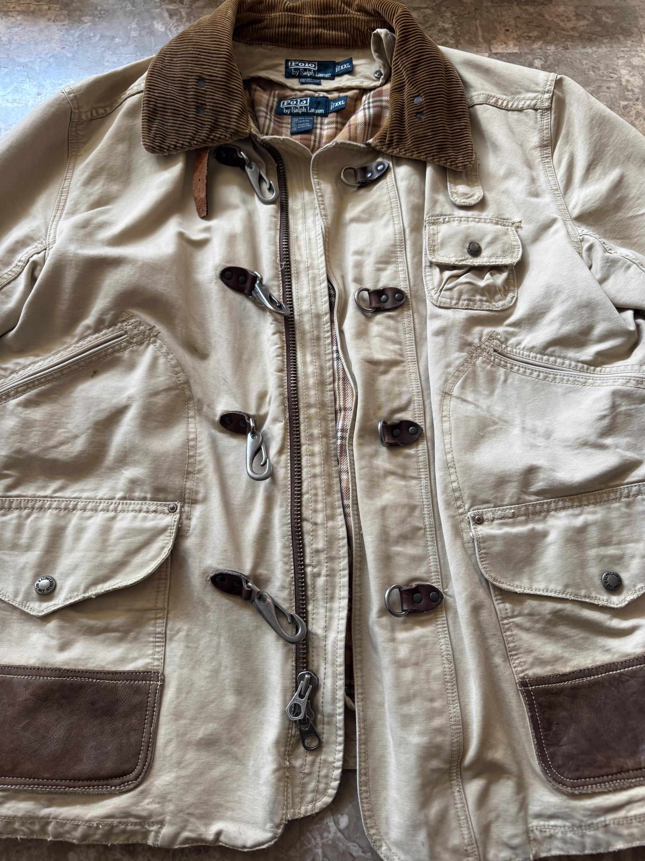 Vintage 90's Polo Ralph Lauren Fireman Jacket Mens 2XL Canvas