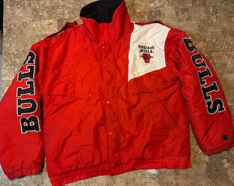 Vintage 90-talsstarter Chicago Bulls heldragkedja herrstorlek XL NBA Jordan-eran