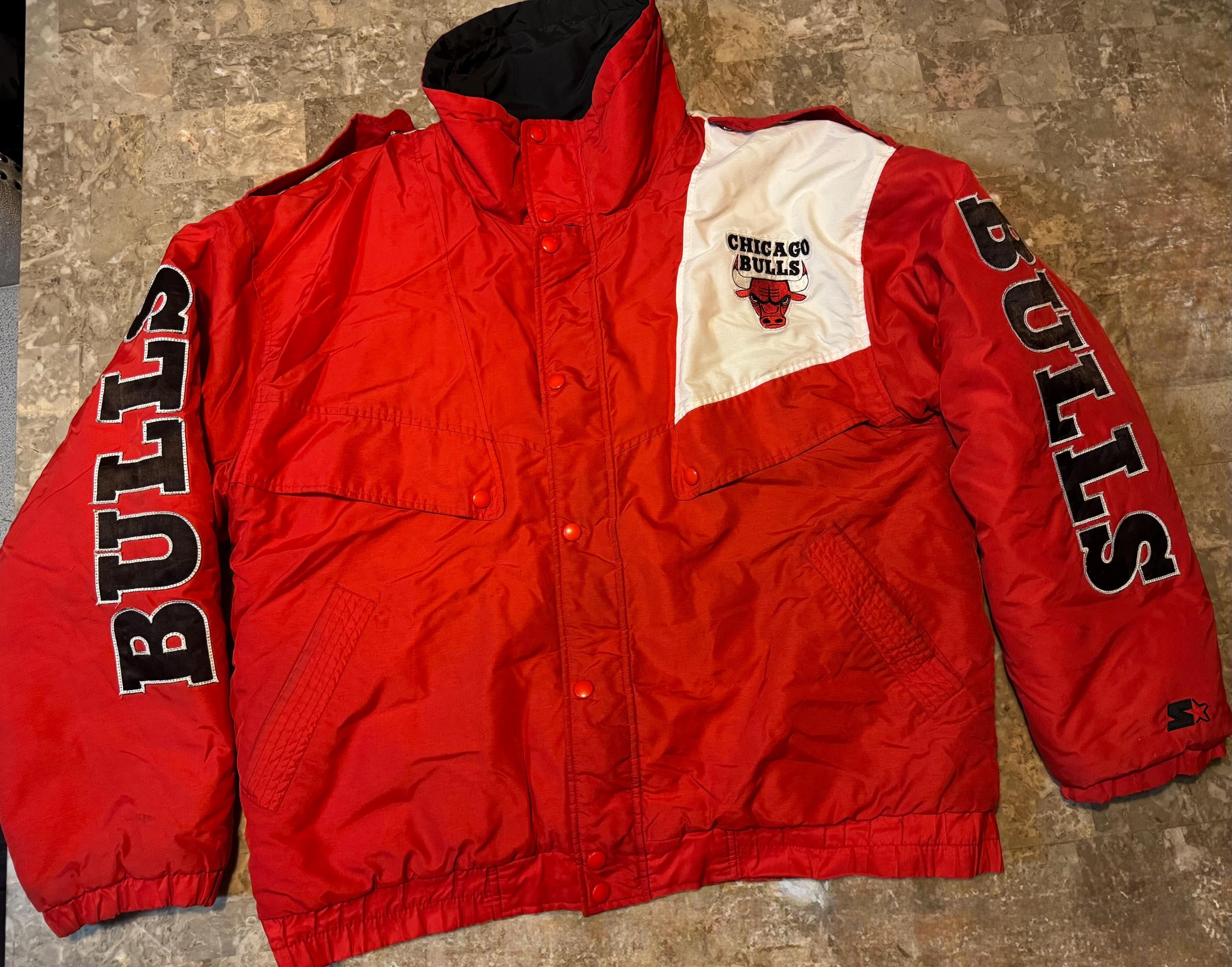 Vintage 90s Chicago Bulls Starter Jacket - Etsy Vintage 90s Chicago Bulls Starter Jacket - Etsy