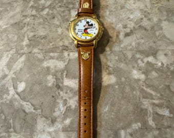 Vintage Lorus sound Mickey Mouse Disney watch quartz leather band no battery