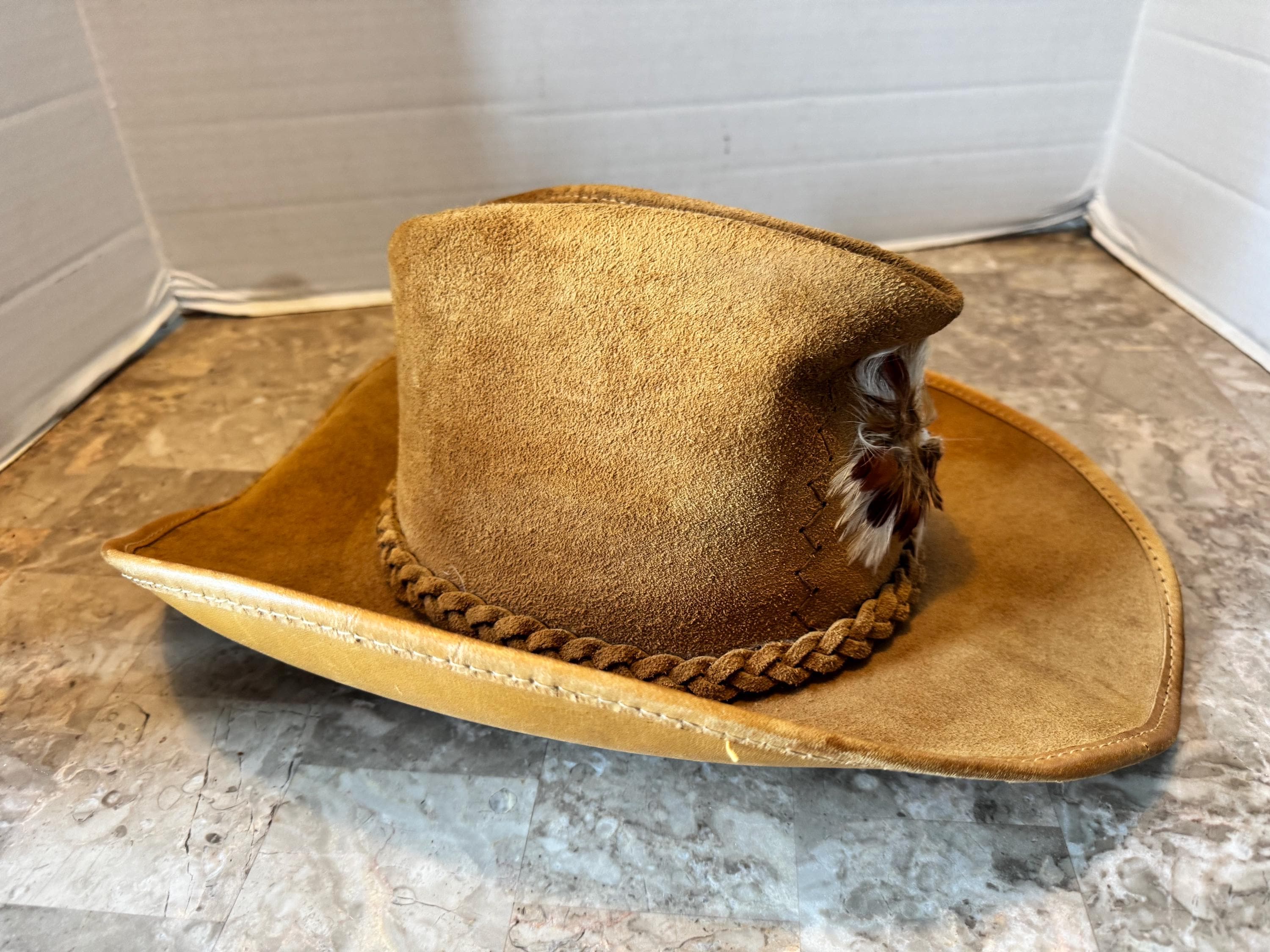 Henschel Suede Leather Braided Band Size Small Hat - Etsy