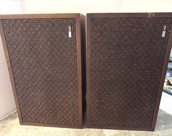 2 Vintage Utah WD-90 12" 3-Way Speaker Acoustic Suspension System Tested Working