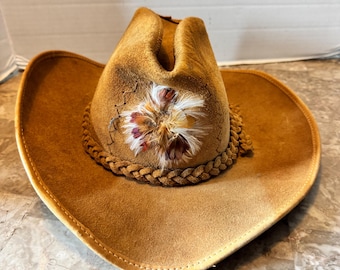 Henschel Suede Leather Braided Band Size Small Hat - Etsy display picture 3