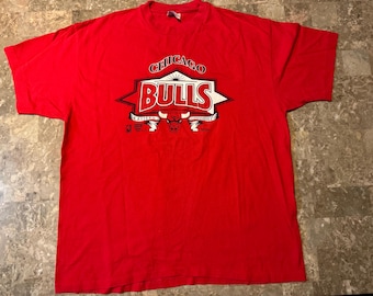 Camiseta vintage de los Chicago Bulls de los años 90, costura simple, roja, Michael Jordan, talla XL para hombre