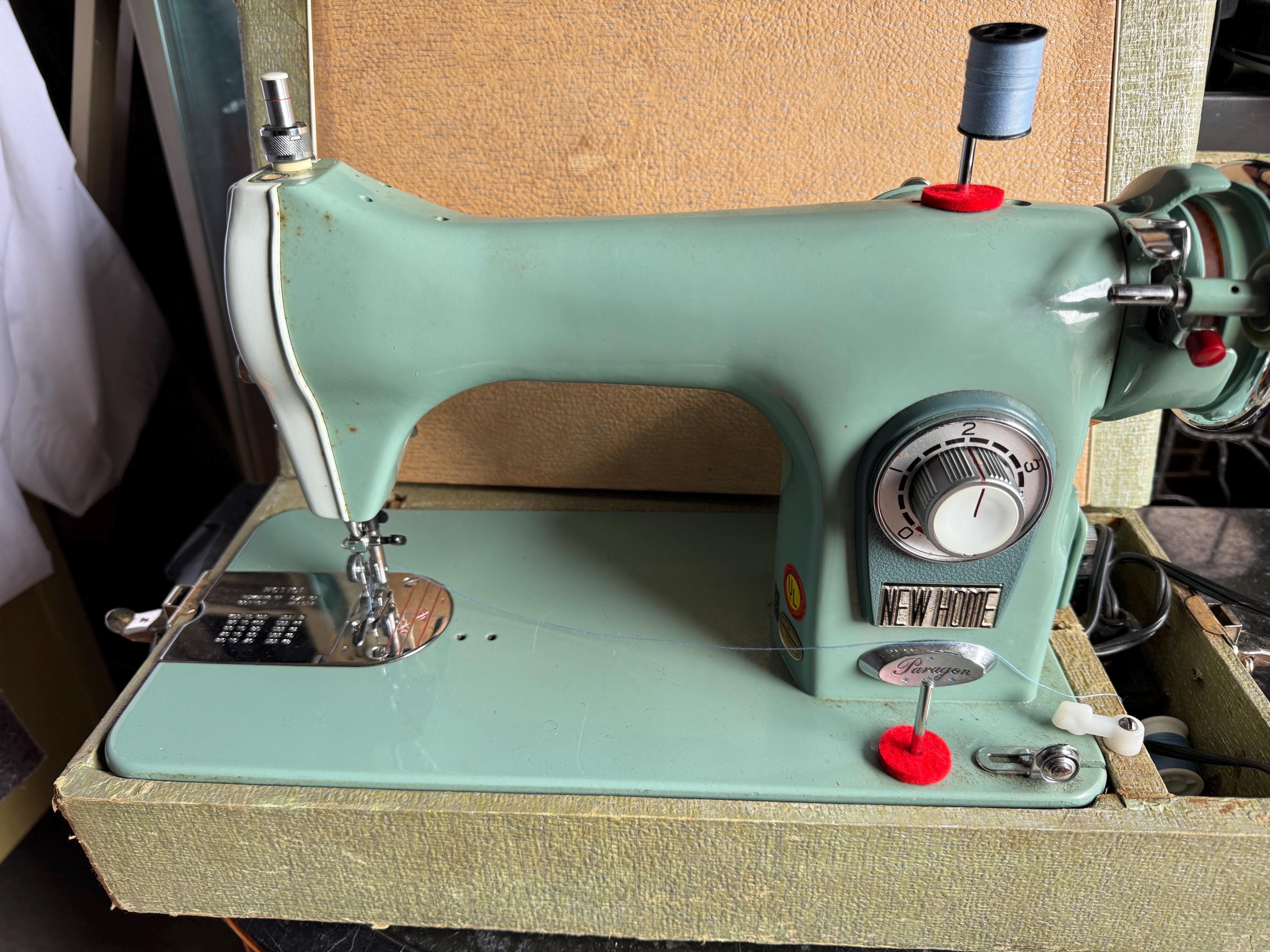 Vintage 50s Janome Sewing Machine 442 Retro Japan With Foot