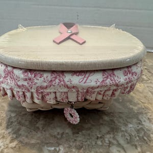 Longaberger Basket Horizon of Hope Breast Cancer Awareness Pink Wood 2008 voering. Wordt geleverd zoals afgebeeld