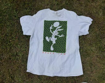 Vintage Y2K Space Jam “Bugs Bunny” Graphic Print Tee XL Delta Pro Weight