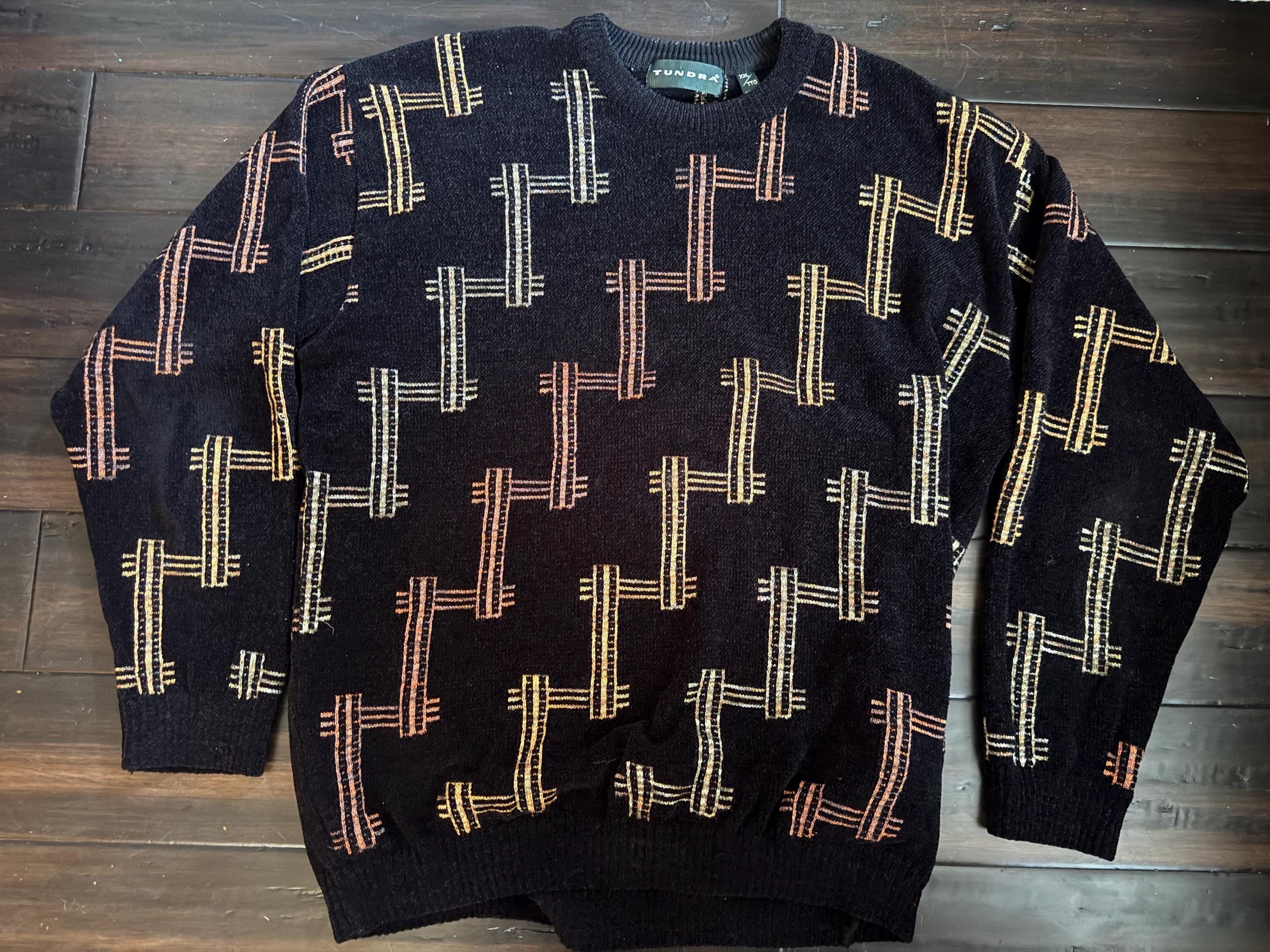 90s TUNDRA 3Dニット セーター ヴィンテージ HIPHOPストリート Hip Hop Tundra Brand Sweaters 90s TUNDRA 3Dニット セーター