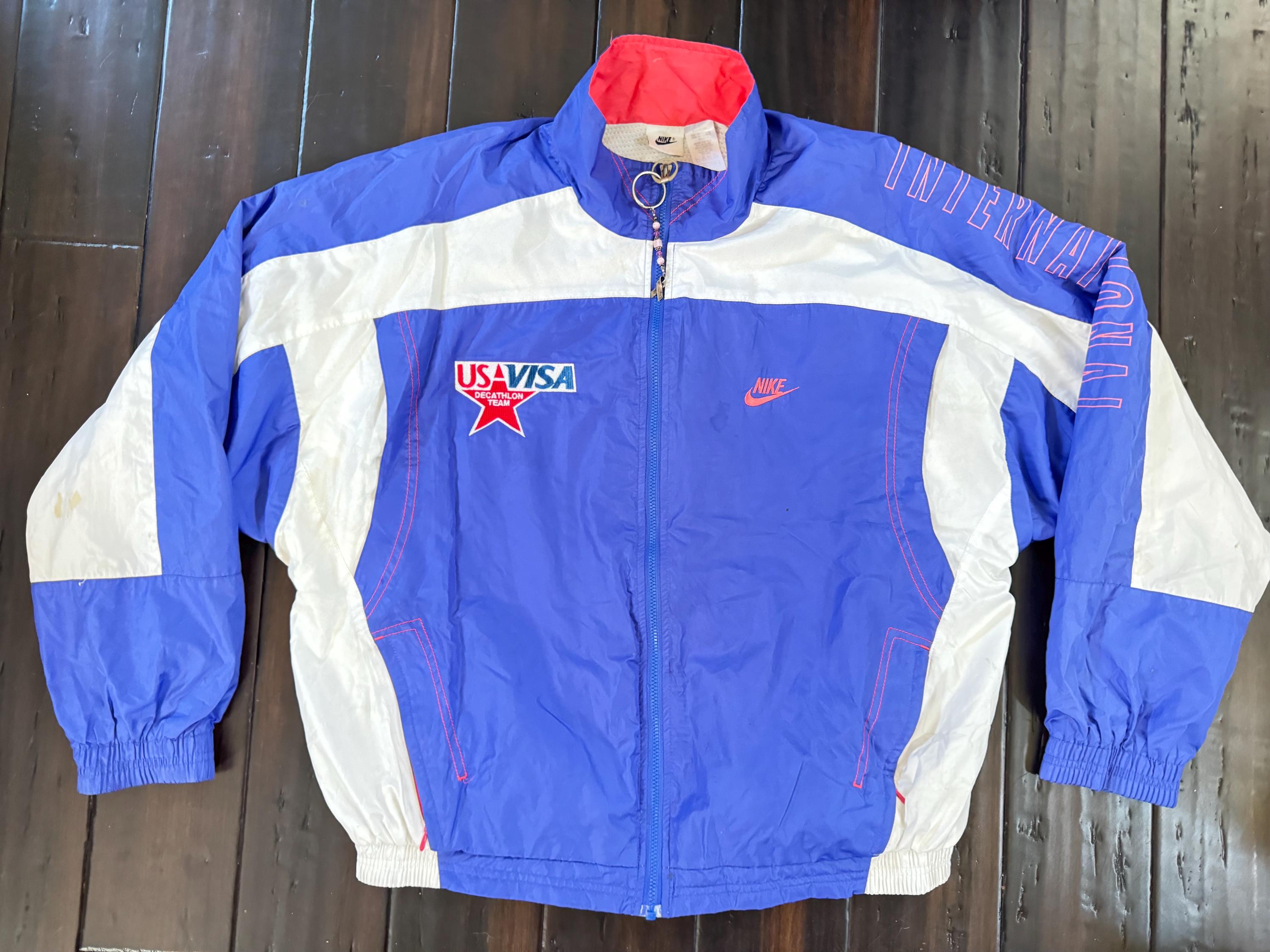 Vintage 90s Nike International Windbreaker US Visa DECATHLON 
