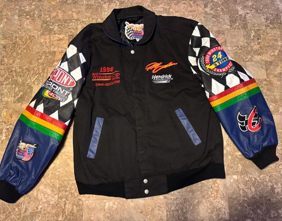 RARE 1998 VTG Jeff Hamilton Nascar Jeff Gordon Dupont Leather