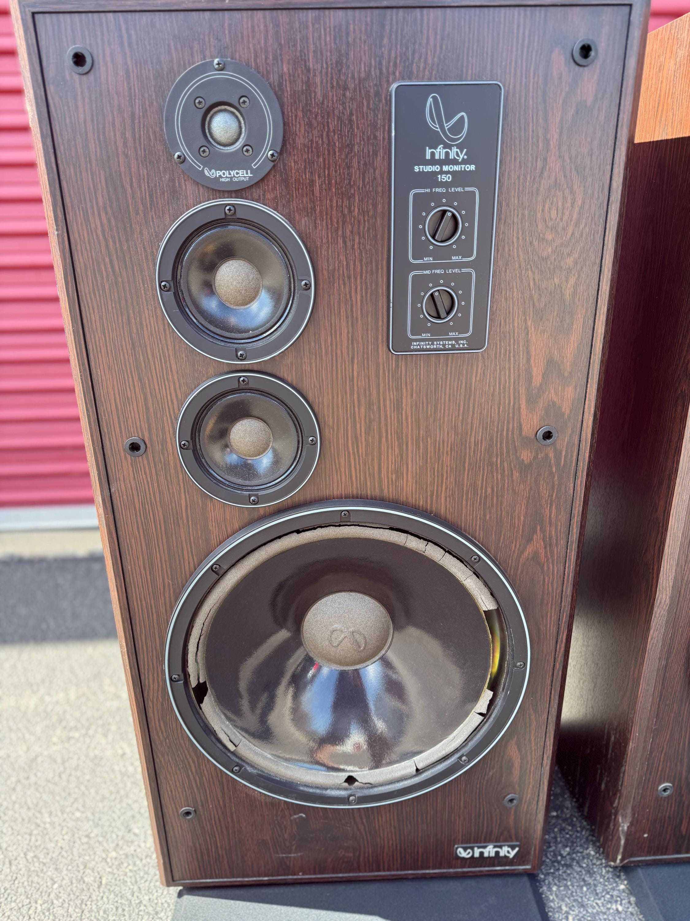 Infinity Studio Monitor 150 3-way 300W Floor Speakers 15" Woofer ...
