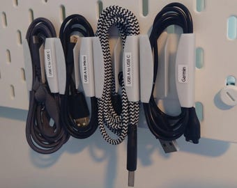 Kabelhouder voor IKEA Skadis-prikbord