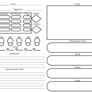 NPC Creation Card | Printable and Editable RPG Tool | Digital Download for D&D and Tabletop Games