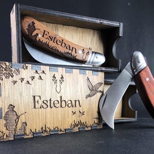 Serpette/couteau personnalisée avec boîte cadeau pour homme
