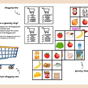 Grocery Shop Pretend Play Game - Druckbare Lebensmitteleinkaufsaktivität für Kinder