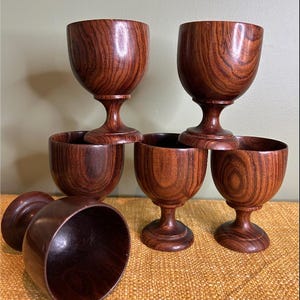 Set of 6 wooden Goblets