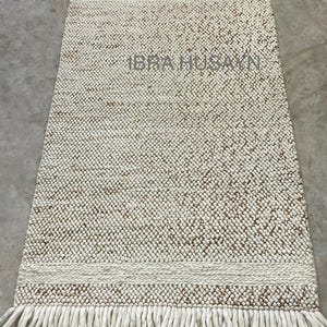 Loop Pile & Chunky braided Design Rug, Hand Woven Rug, , Hem Rug, Wool Yarn Rug, Handmade Rug, Loop Rug, Braided Rug Customization Available