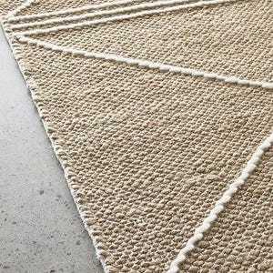 Flat Weave With Braided Design Rug, Hand Woven Rug, , Hem Rug, Jute Yarn Rug, Handmade Rug, Hand woven, Décor Rug Customization Available