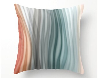 Deep Pink Peach And Orange Sherbet Decorative Throw Pillow Etsy