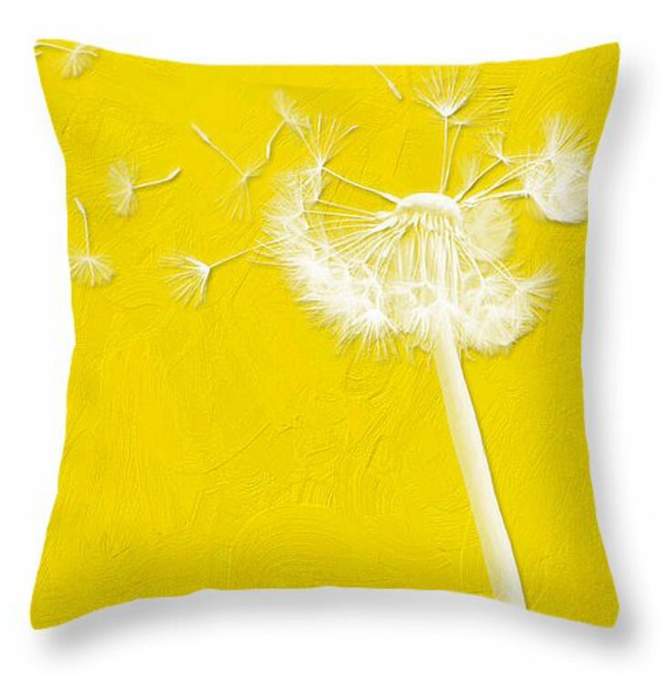Make a Wish dandelion accent pillow square or lumbar cushion Etsy