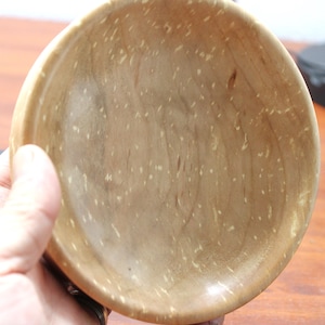 Hand-Turned Spalted Maple Burl Bowl – Small Artisan Wood Bowl, Natural Fleck Grain, Rustic Boho Decor, Unique Gift for Him or Her