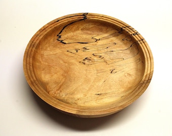 Spalted Maple Bowl with Natural Live Feature
